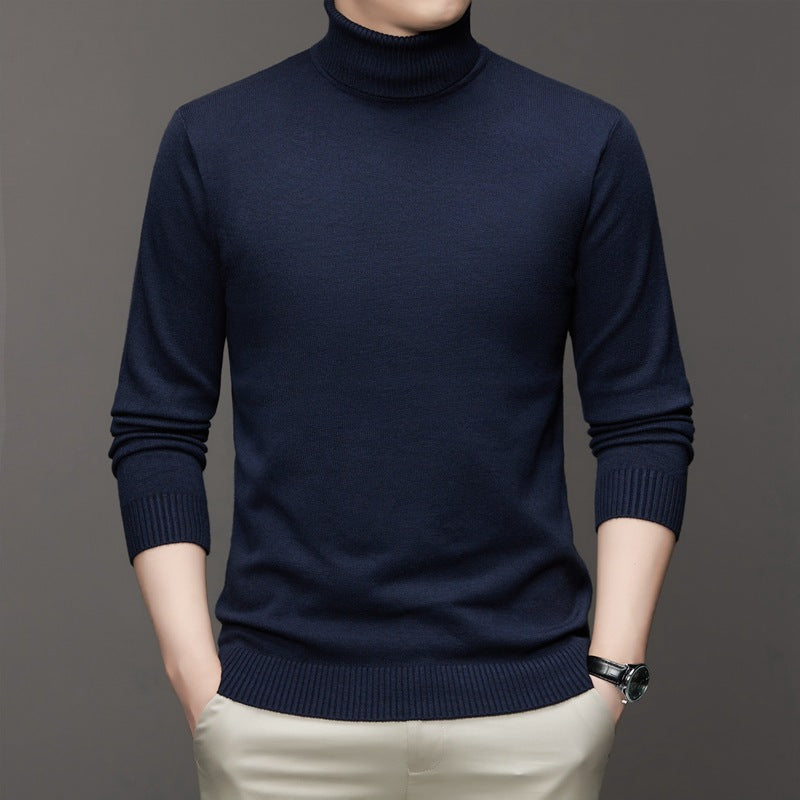 Men's Classic Knit Turtleneck Sweater | Ribbed Neck & Hem