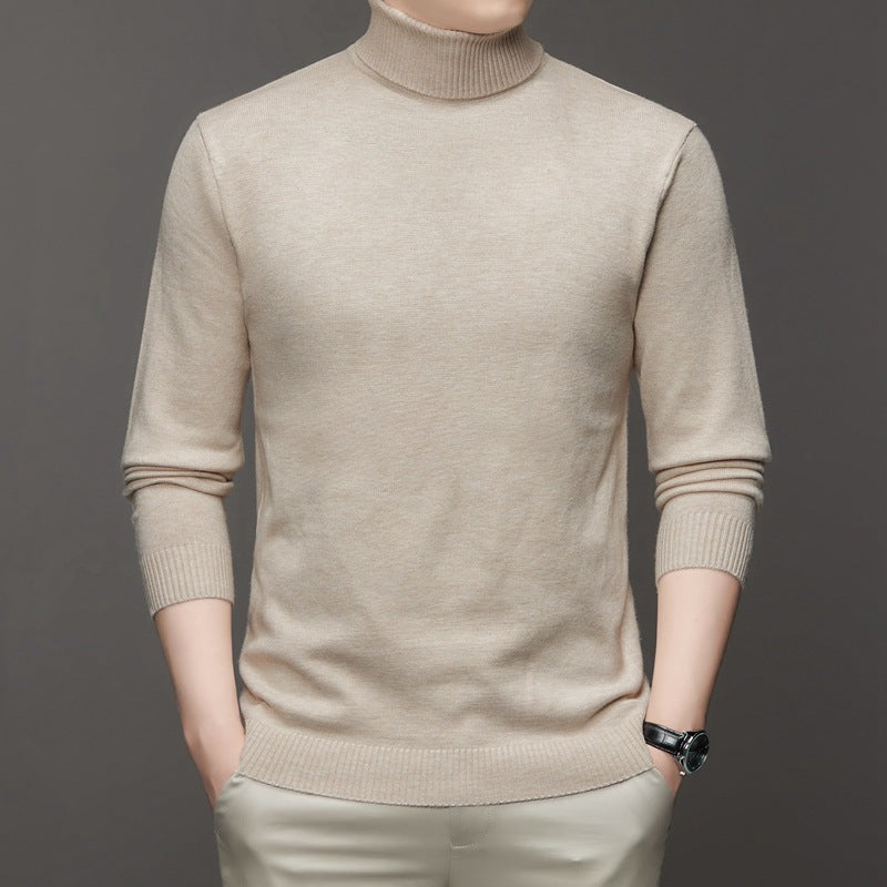 Men's Classic Knit Turtleneck Sweater | Ribbed Neck & Hem