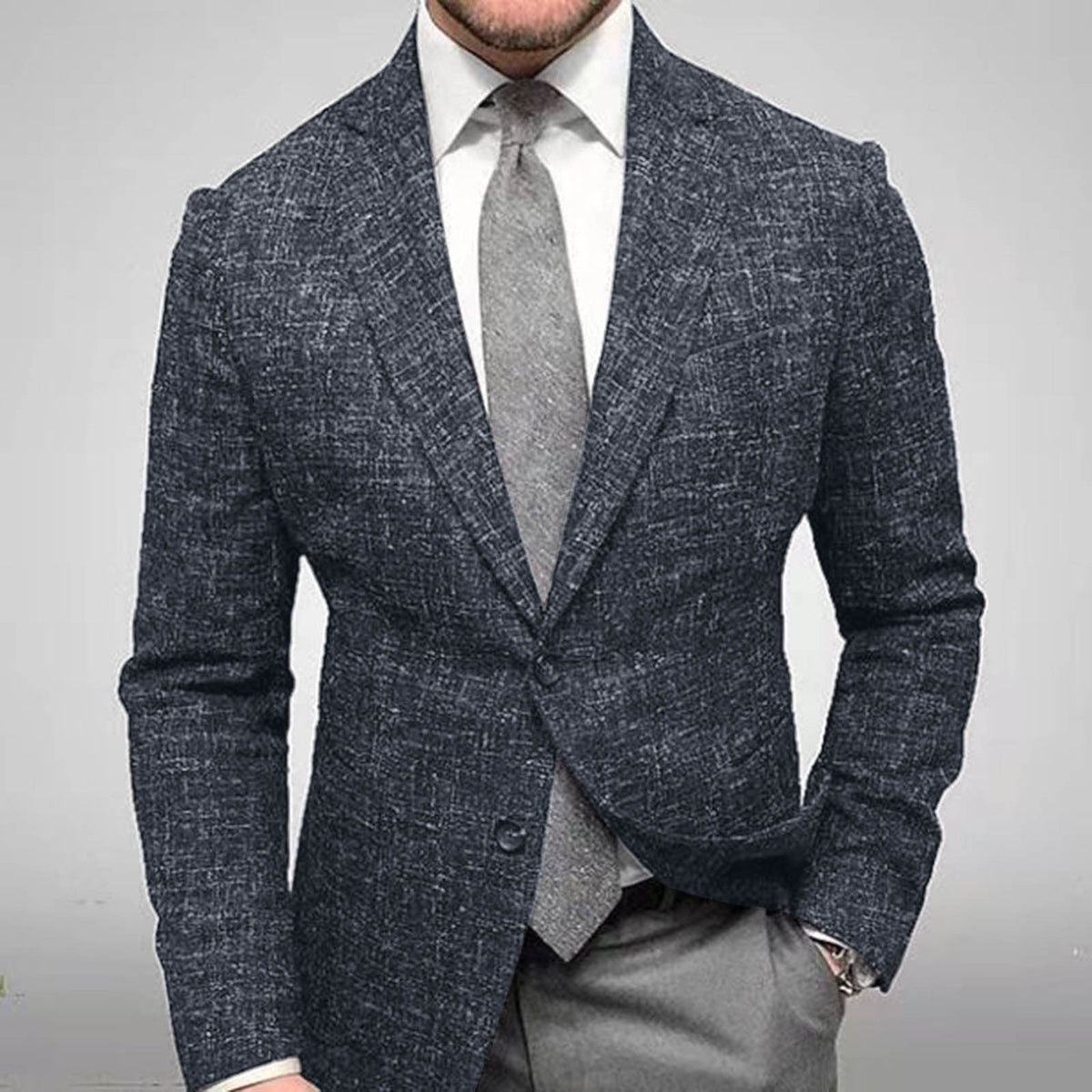 Men's Business Blazer | Notched Lapels & Two-Button Front