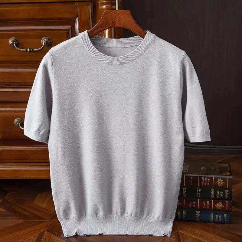 Matteo | Men's Ribbed Cashmere Wool T-Shirt
