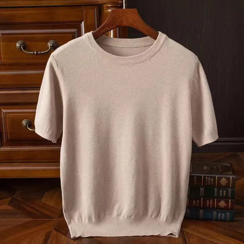 Matteo | Men's Ribbed Cashmere Wool T-Shirt