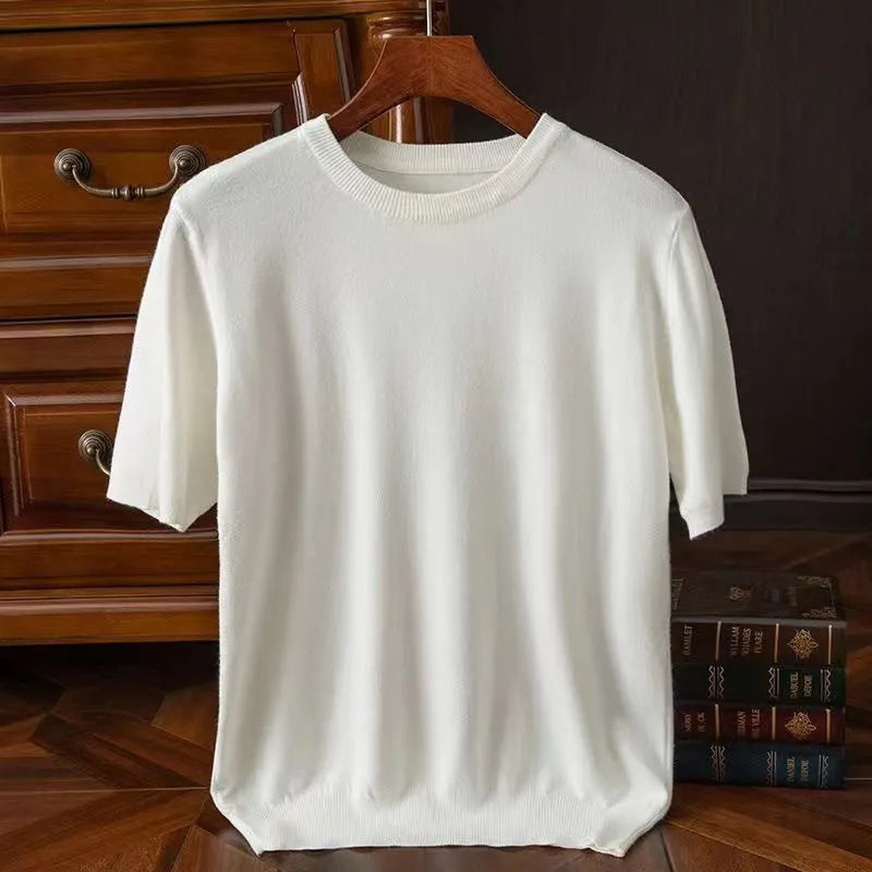 Matteo | Men's Ribbed Cashmere Wool T-Shirt