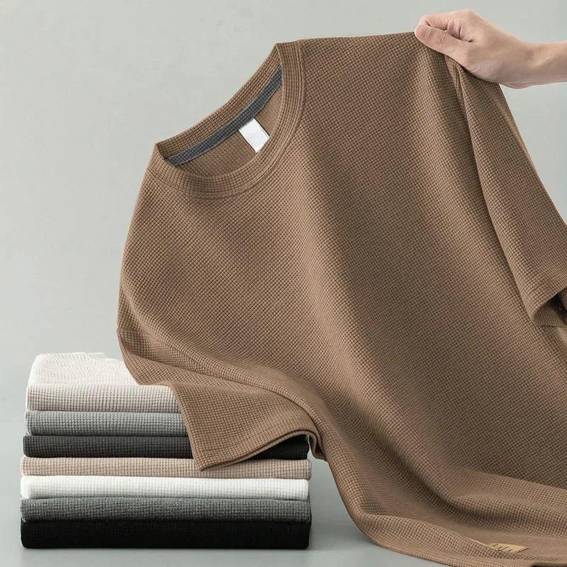 Wade | Men's Textured Waffle-Knit Crewneck T-Shirt