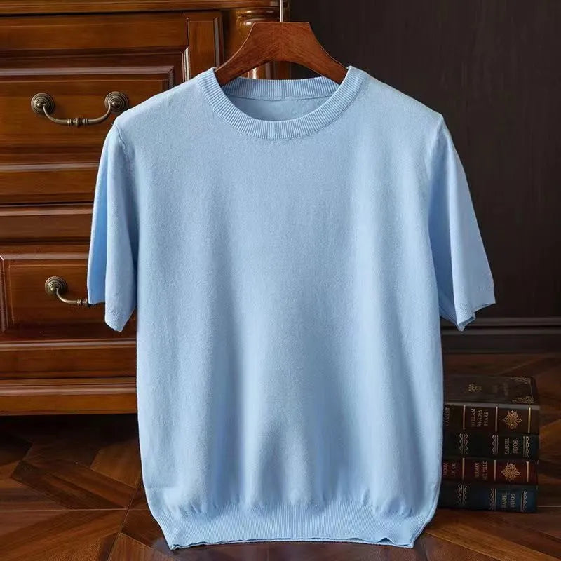 Adriano | Men's Ribbed Cashmere Wool T-Shirt