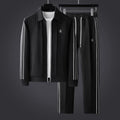 Men's Athletic Lycra Tracksuit Set | Zip Jacket & Drawstring Pants