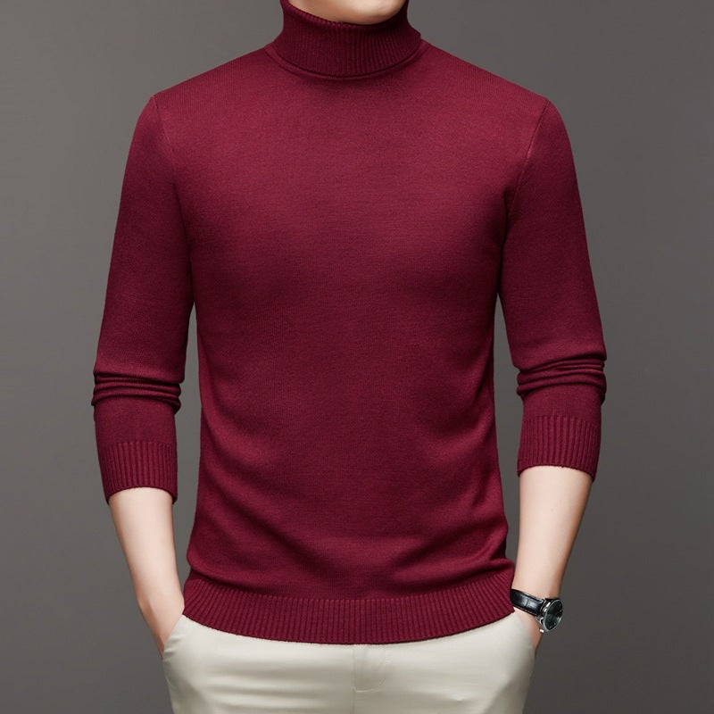 Men's Classic Knit Turtleneck Sweater | Ribbed Neck & Hem