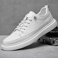 Bruno | Men's White Low-Top Leather Skate Shoes 2