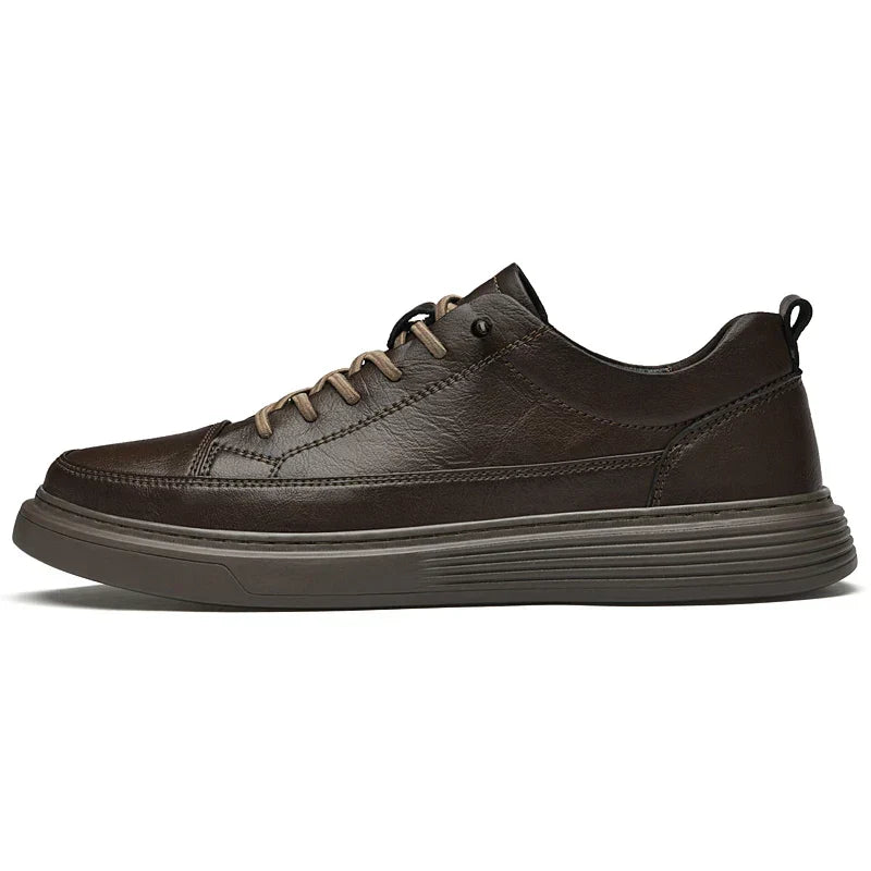 Bruno | Men's White Low-Top Leather Skate Shoes 2