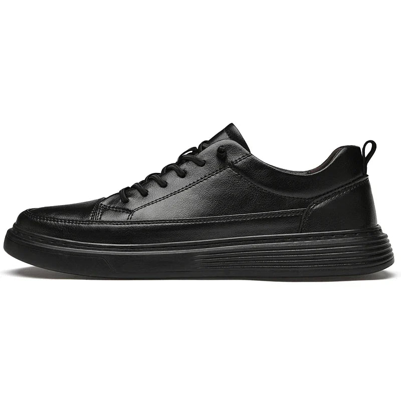 Bruno | Men's White Low-Top Leather Skate Shoes 2