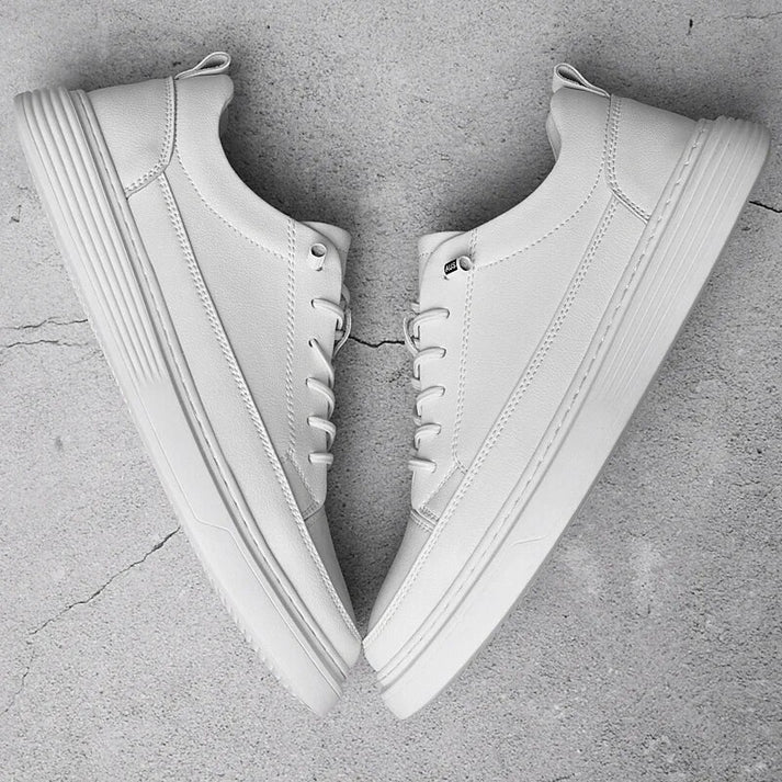 Bruno | Men's White Low-Top Leather Skate Shoes 2
