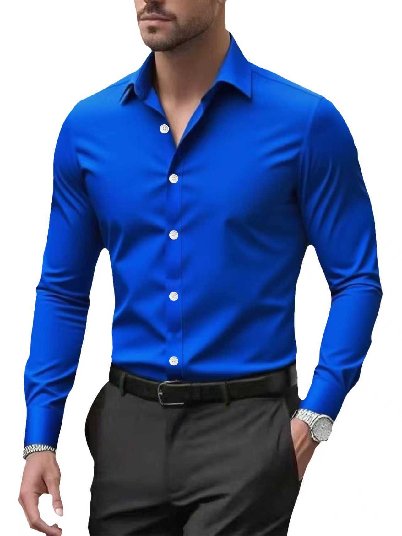 Men's Business Blend Shirt | Point Collar & Button Cuffs