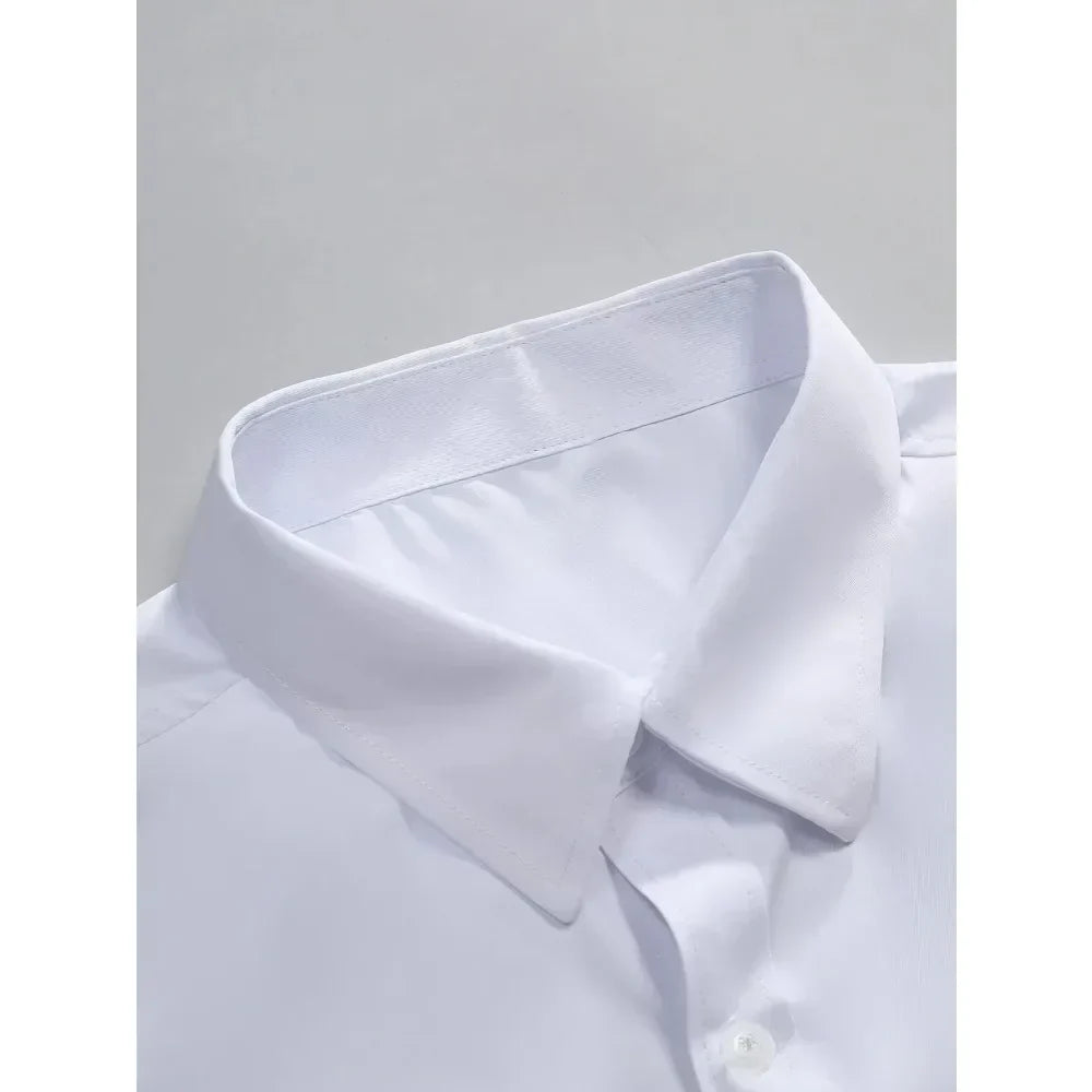 Men's Business Blend Shirt | Point Collar & Button Cuffs