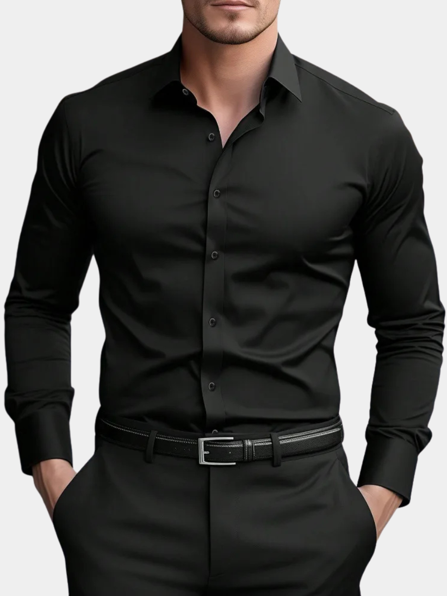 Men's Business Blend Shirt | Point Collar & Button Cuffs