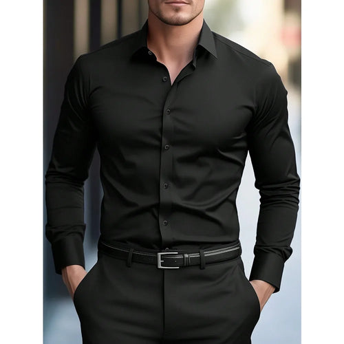 Men's Business Blend Shirt | Point Collar & Button Cuffs