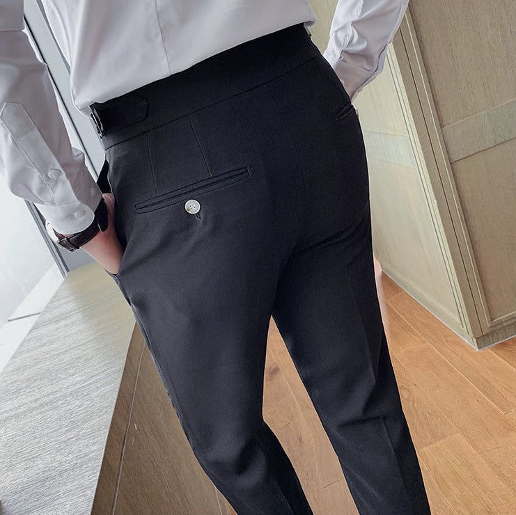 Men's Business Pants | Pleated Front & Side Tabs