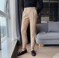 Men's Business Pants | Pleated Front & Side Tabs