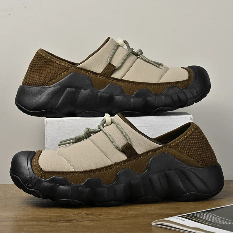 Caleb | Men's Olive Slip-On Hiking Skate Shoes