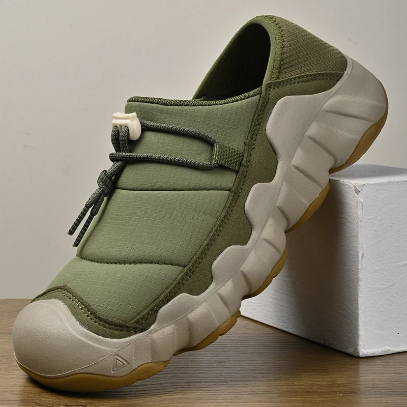 Liam | Men's Olive Slip-On Hiking Skate Shoes