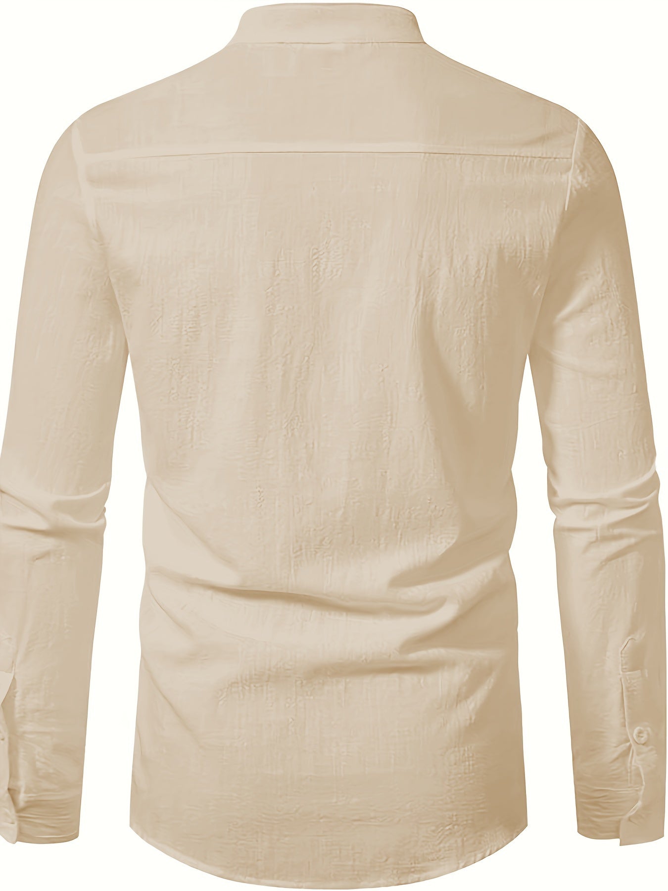 Men's Casual Blend Shirt | Stand Collar & Button Placket