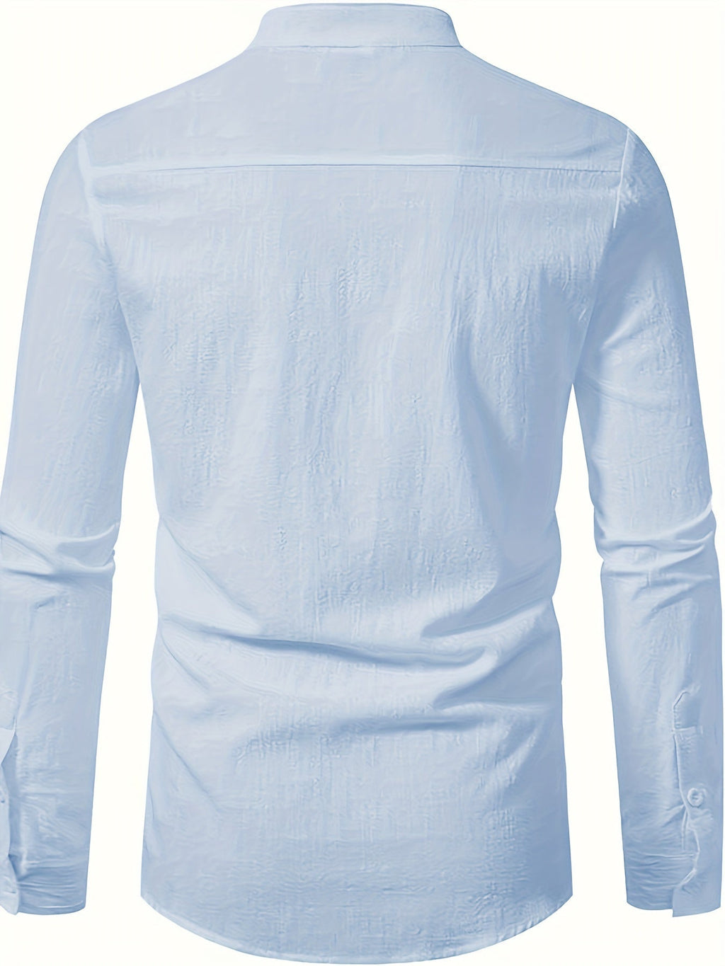 Men's Casual Blend Shirt | Stand Collar & Button Placket