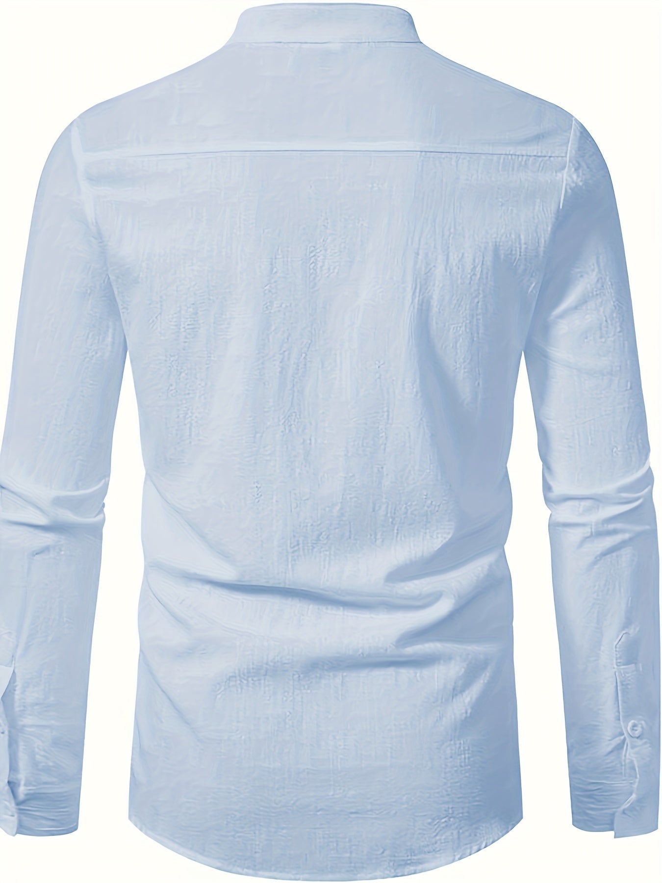 Men's Casual Blend Shirt | Stand Collar & Button Placket