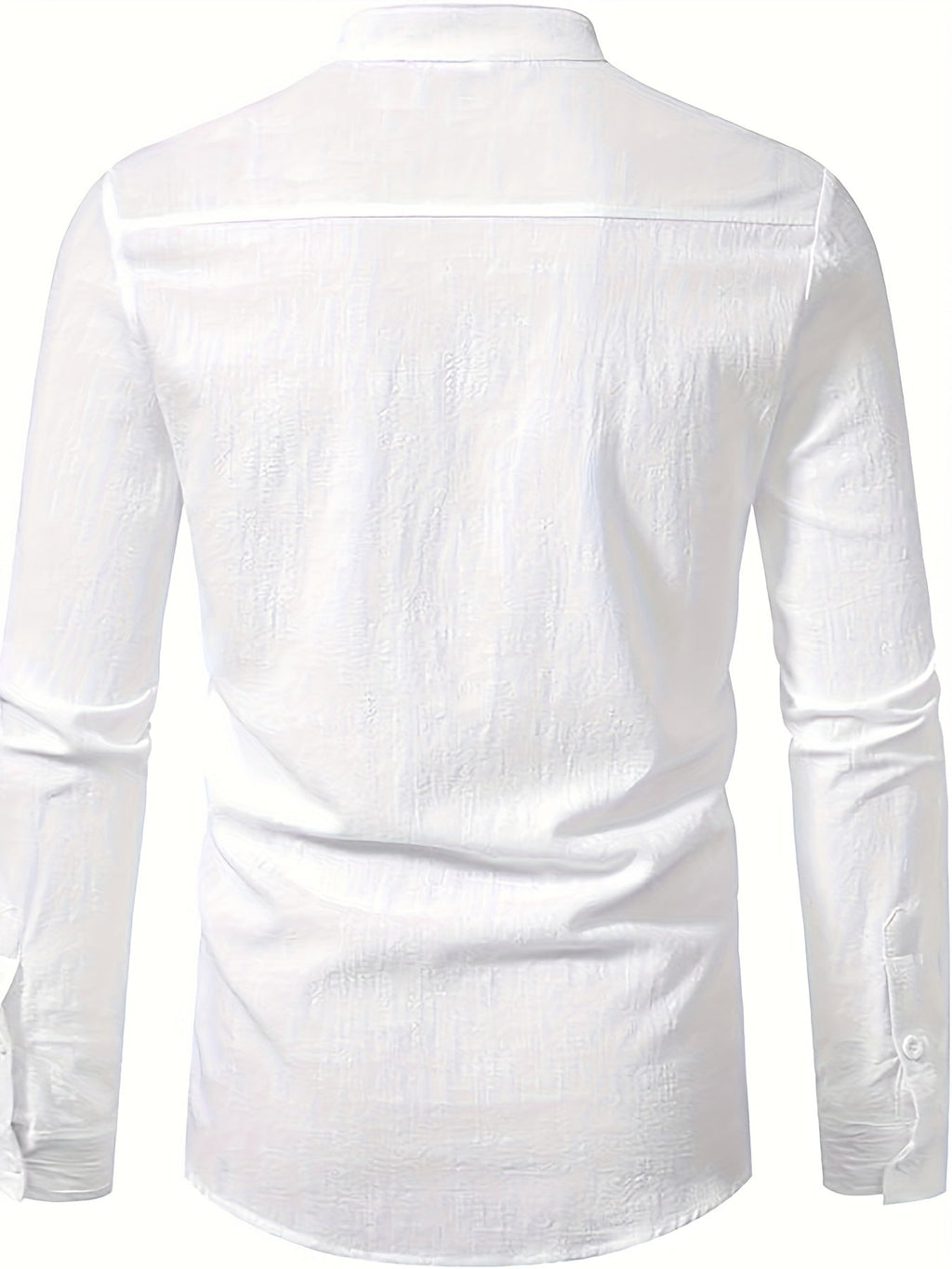 Men's Casual Blend Shirt | Stand Collar & Button Placket