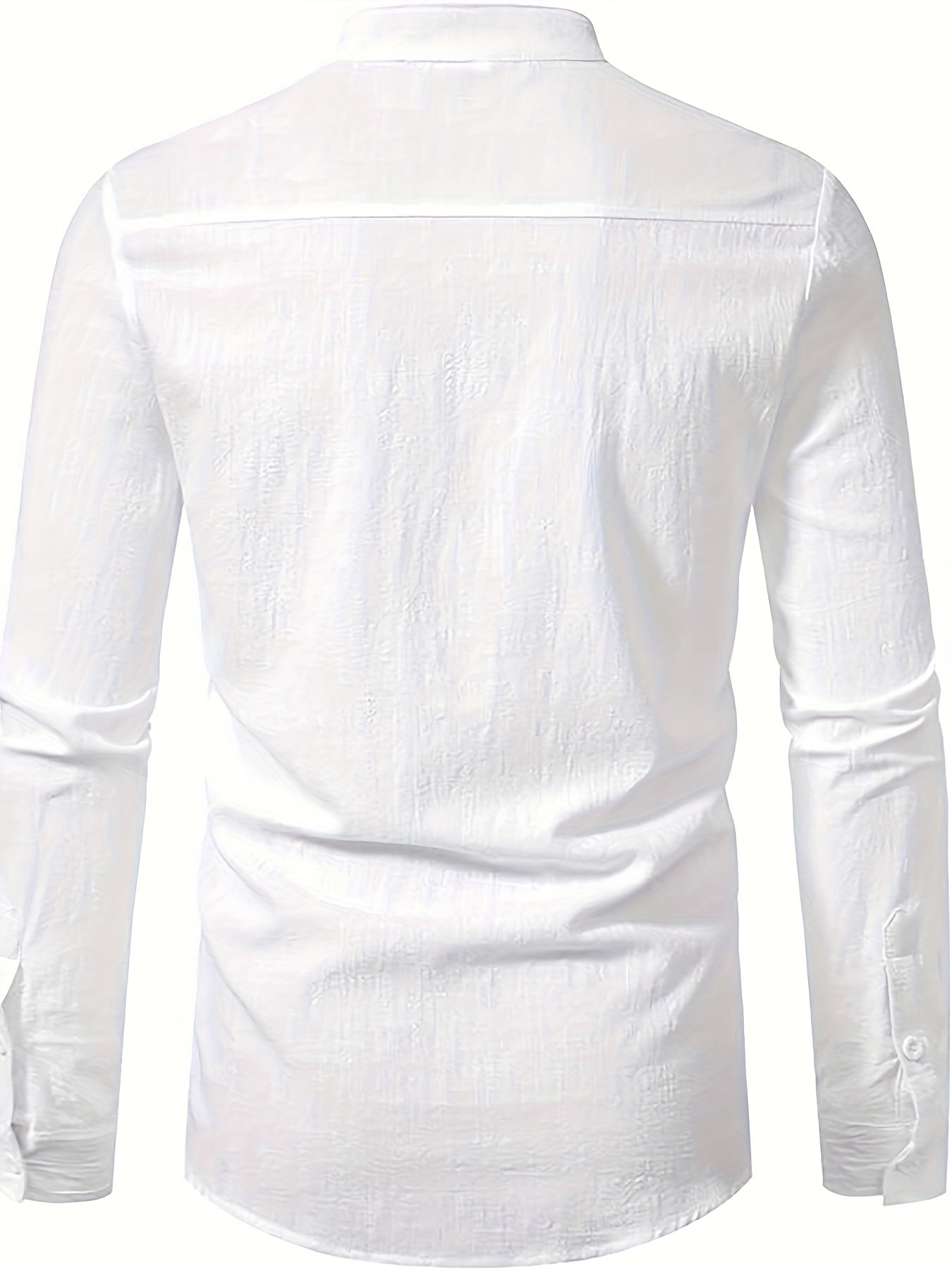 Men's Casual Blend Shirt | Stand Collar & Button Placket