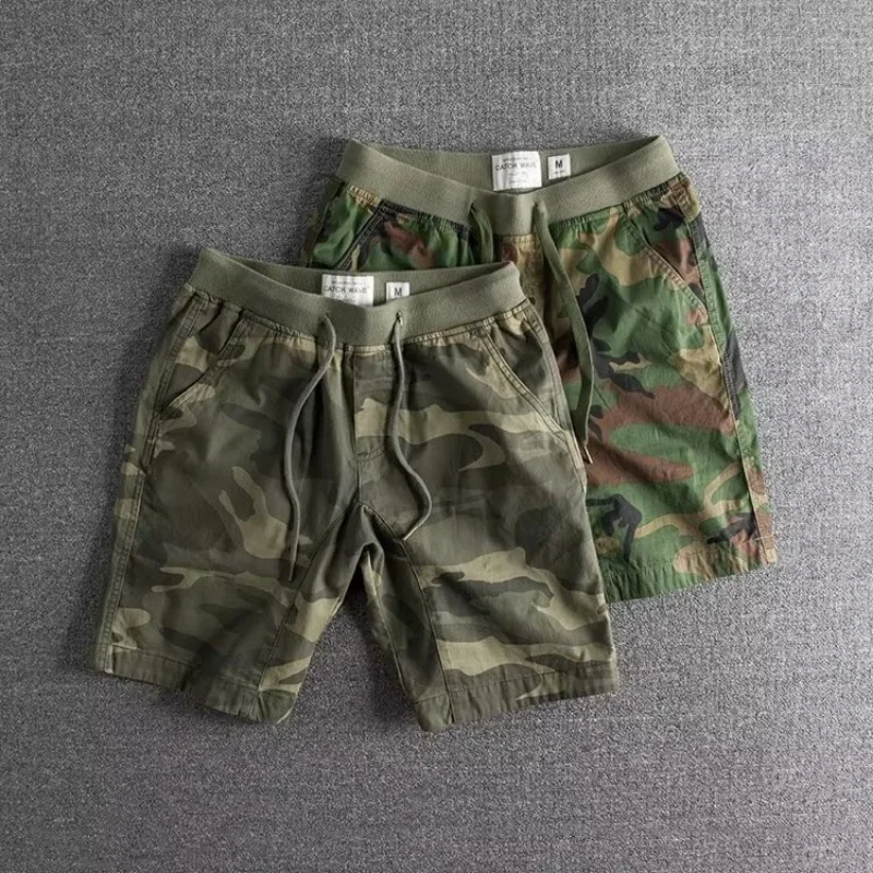 Men's Casual -Blend Shorts | Camo Print & Drawstring Waist