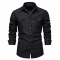 Men's Casual Denim Shirt | Button Front & Chest Pockets