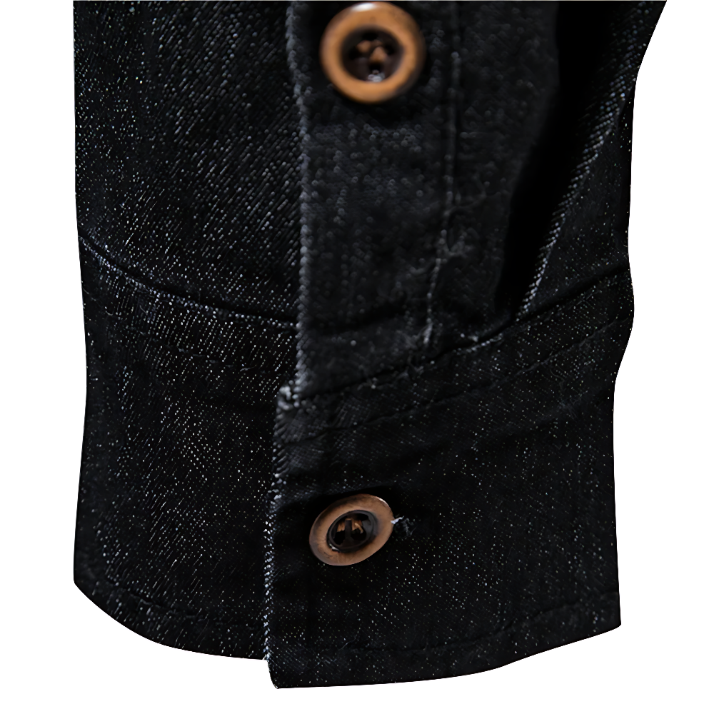 Men's Casual Denim Shirt | Button Front & Chest Pockets