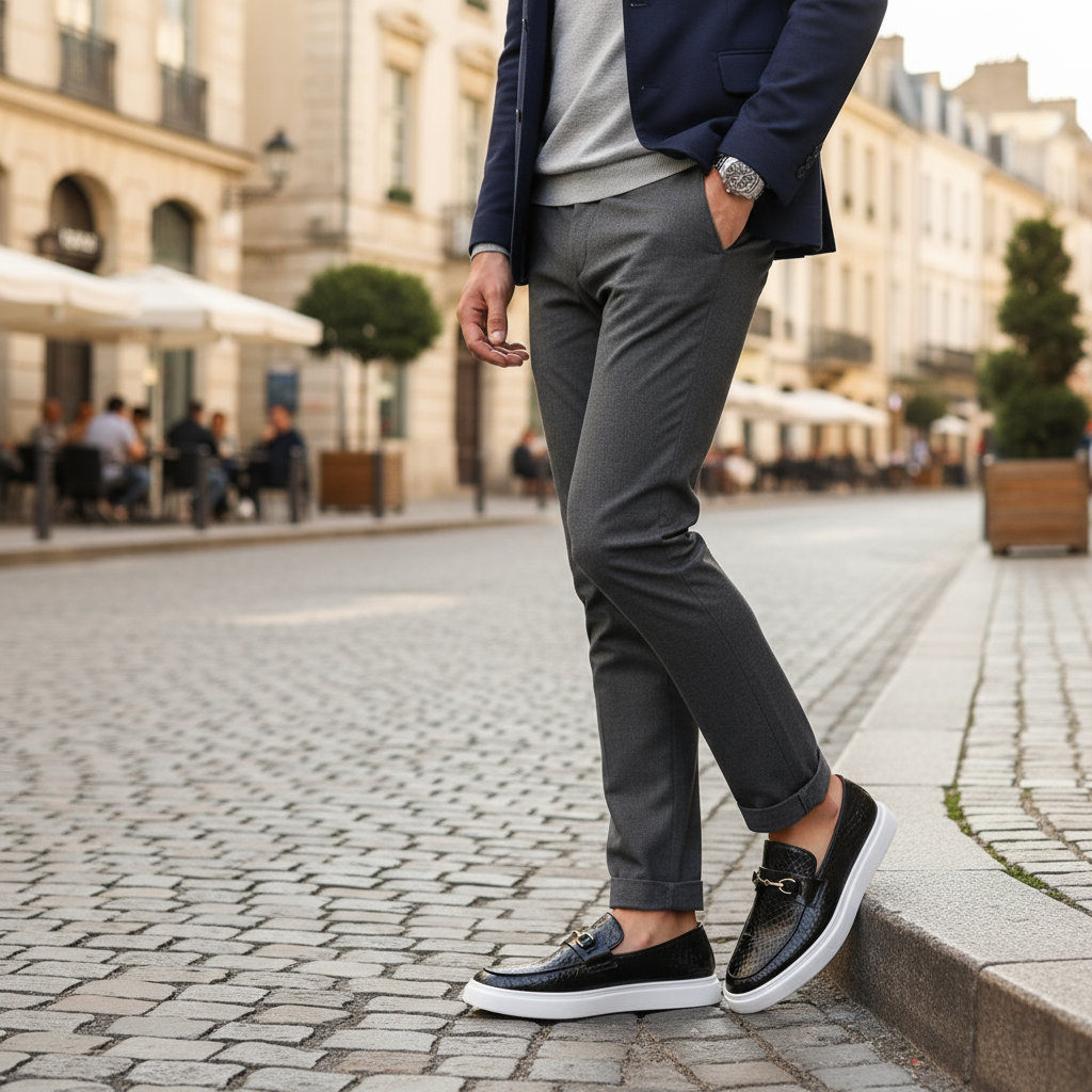 Men's Casual Loafers | Buckle Strap & Platform Sole