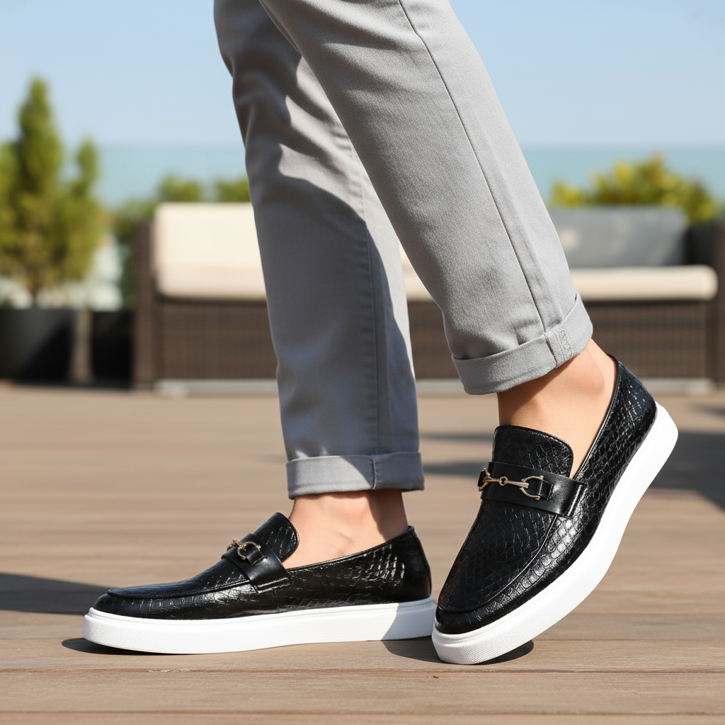 Men's Casual Loafers | Buckle Strap & Platform Sole