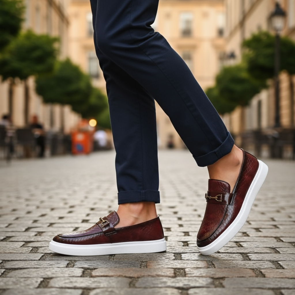 Men's Casual Loafers | Buckle Strap & Platform Sole