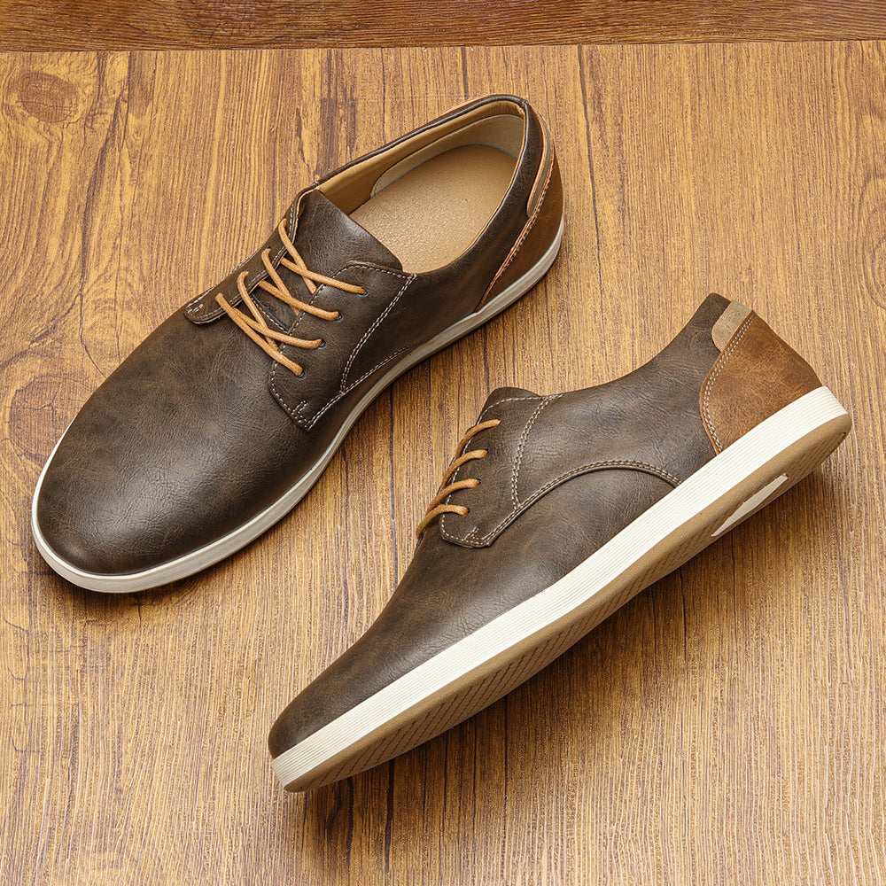 Men's Casual Faux Sneakers | Lace-Up Front & Low-Top Collar