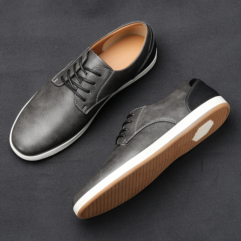 Men's Casual Faux Sneakers | Lace-Up Front & Low-Top Collar