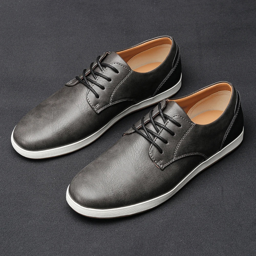 Men's Casual Faux Sneakers | Lace-Up Front & Low-Top Collar