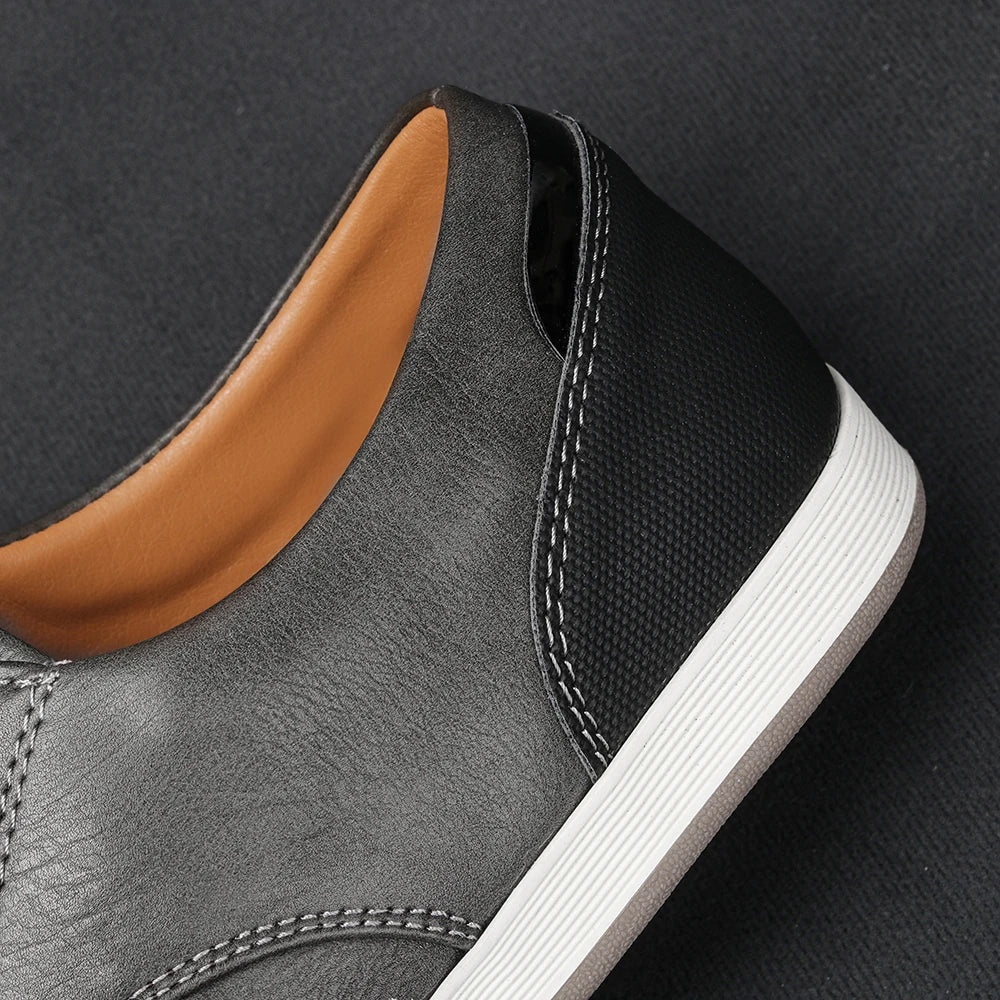 Men's Casual Faux Sneakers | Lace-Up Front & Low-Top Collar