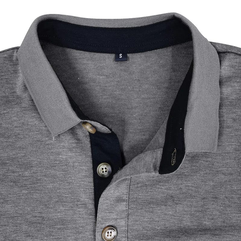 Men's Casual Knit-blend Polo Shirt | Chest Pocket & Buttons
