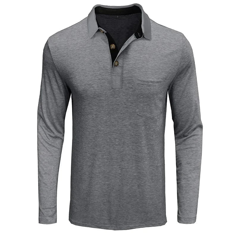 Men's Casual Knit-blend Polo Shirt | Chest Pocket & Buttons