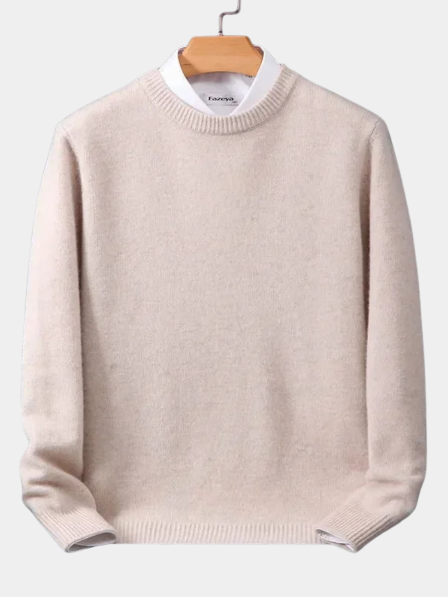 Men's Casual Knit Sweater | Crew Neckline & Rib Trim