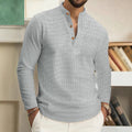 Men's Casual Linen Shirt | Officer Collar & Chest Pocket