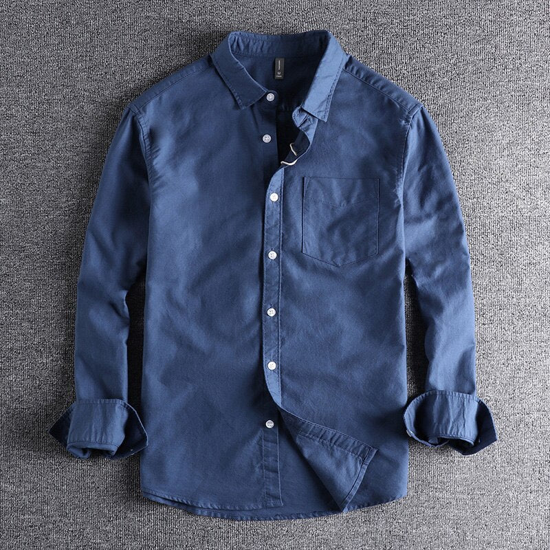 Men's Casual Long Sleeve Shirt | Button Front & Chest Pocket