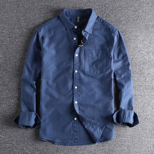 Men's Casual Long Sleeve Shirt | Button Front & Chest Pocket