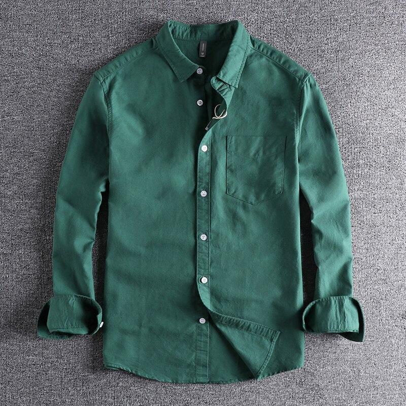 Men's Casual Long Sleeve Shirt | Button Front & Chest Pocket