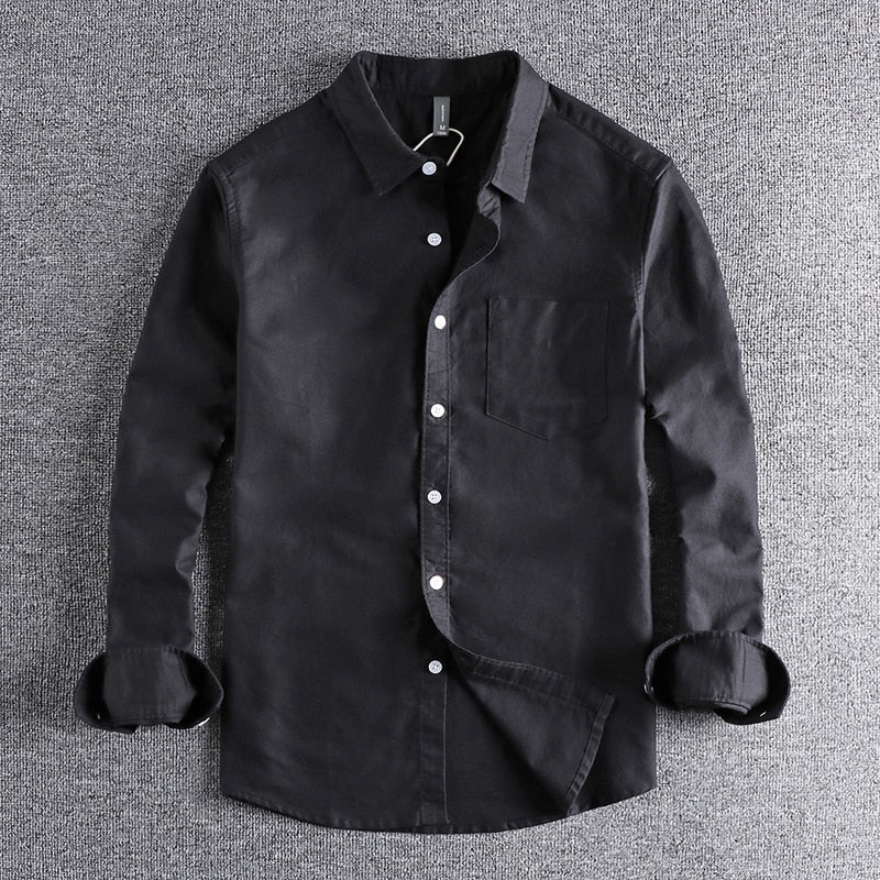 Men's Casual Long Sleeve Shirt | Button Front & Chest Pocket