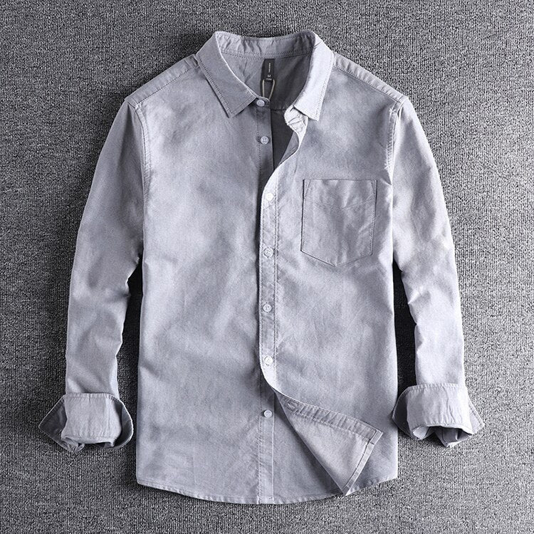 Men's Casual Long Sleeve Shirt | Button Front & Chest Pocket