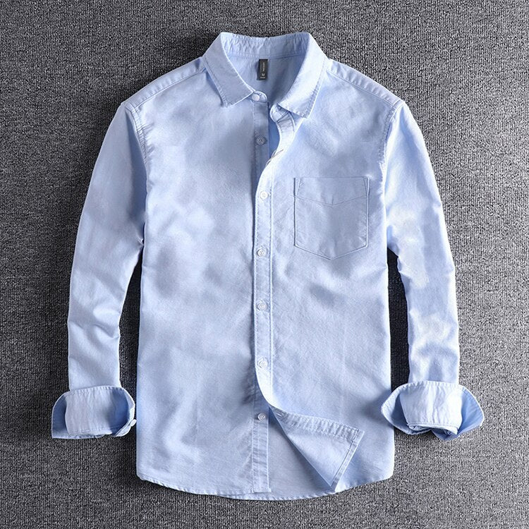 Men's Casual Long Sleeve Shirt | Button Front & Chest Pocket