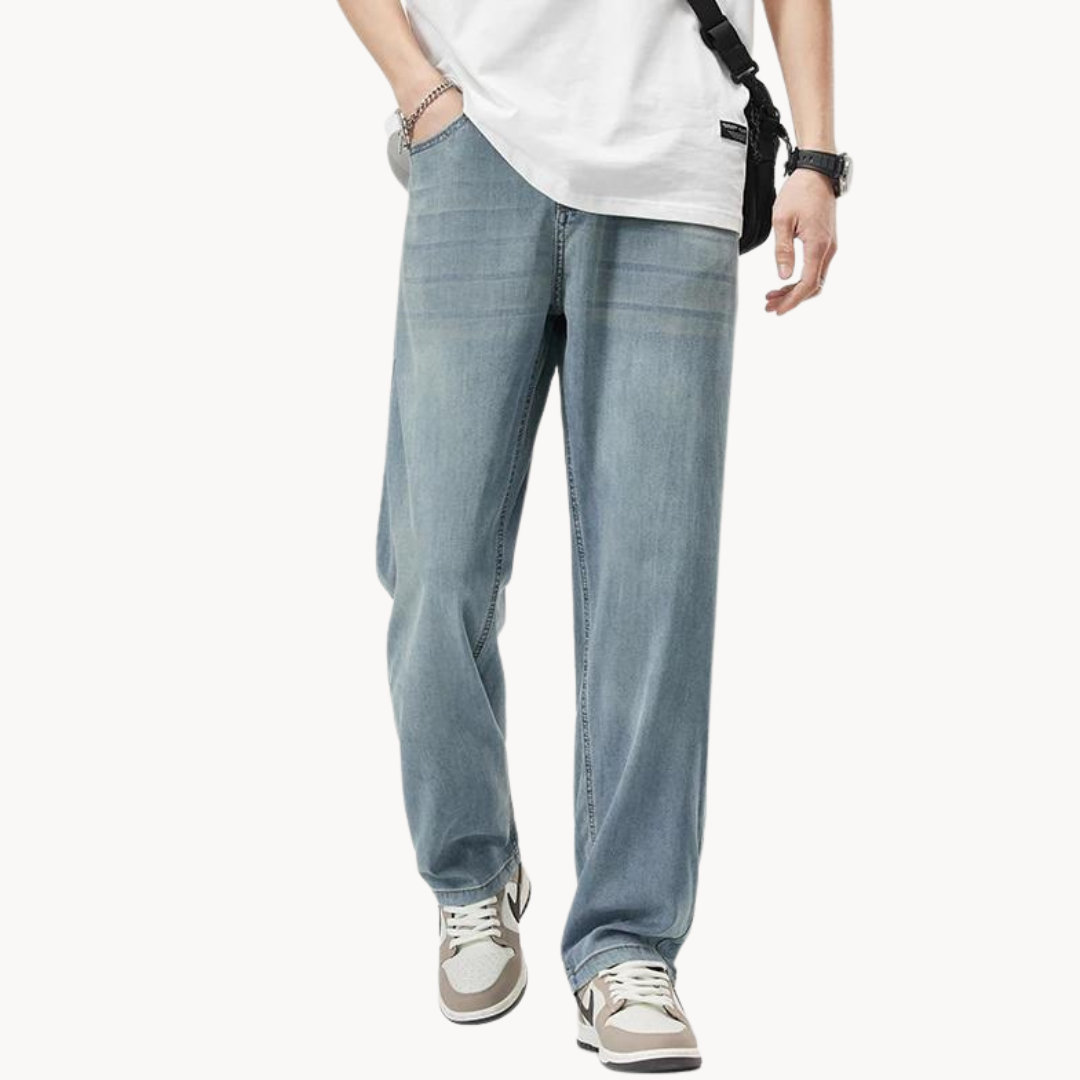 Men's Casual Lyocell Blend Pants | Straight Legs & 5 Pockets