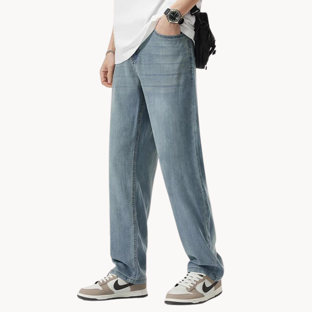Men's Casual Lyocell Blend Pants | Straight Legs & 5 Pockets