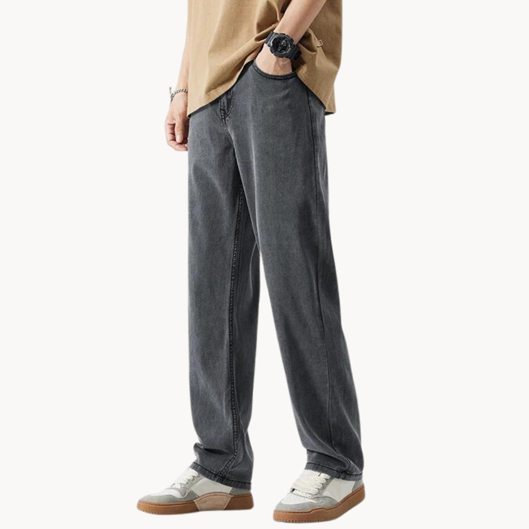 Men's Casual Lyocell Blend Pants | Straight Legs & 5 Pockets